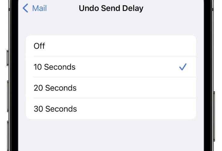 undo send delay settings in mail ios 16