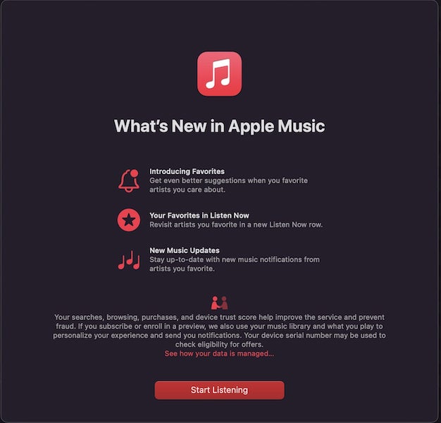 apple music splash screen macOS Ventura