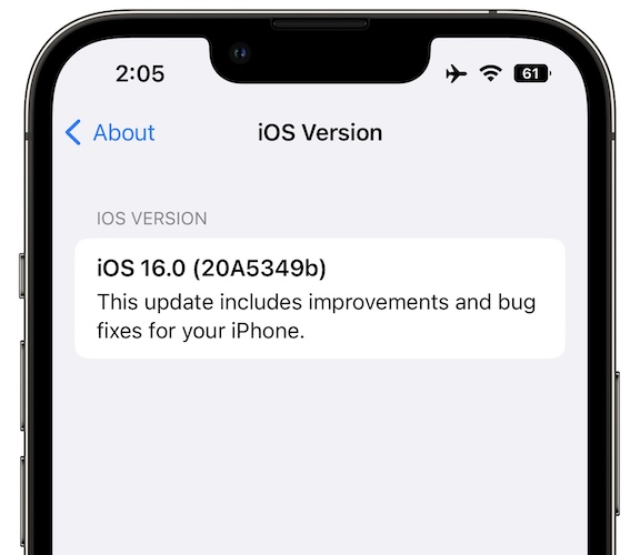 iOS 16 Public Beta 4 build number