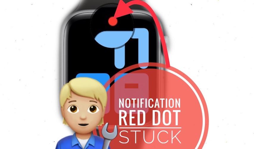 red notification dot stuck on apple watch