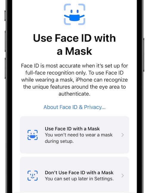 use face id with a mask