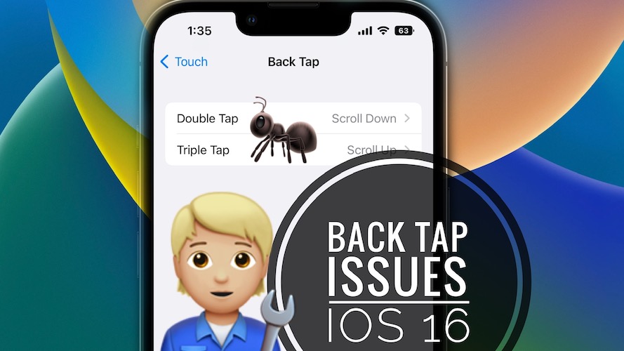 Back Tap not working ios 16