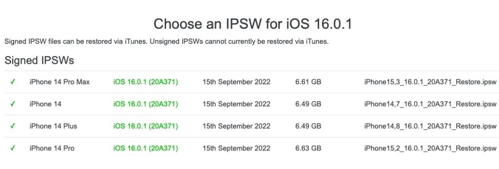 iOS 16.0.1 update file