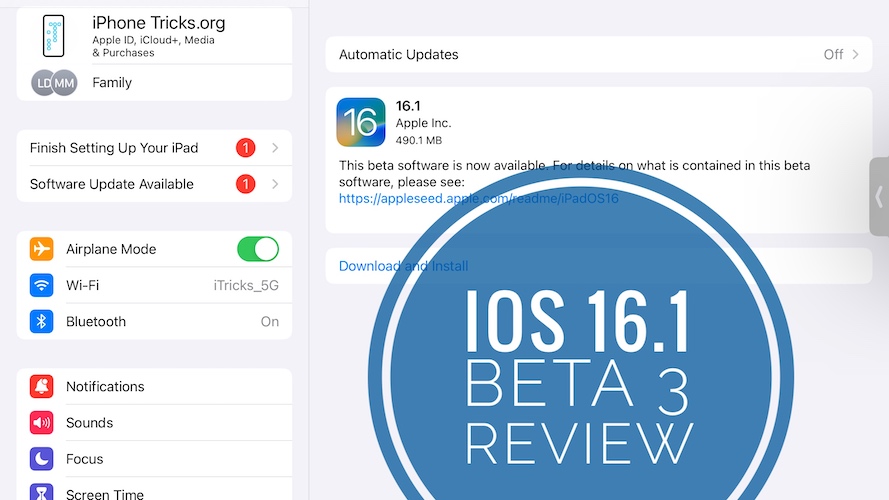 iPadOS 16.1 Beta 3