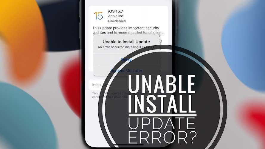 unable to install update error