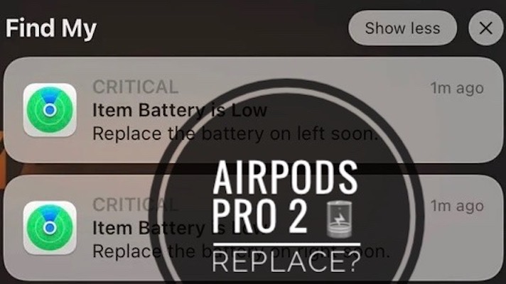airpods pro 2 battery replacement notification