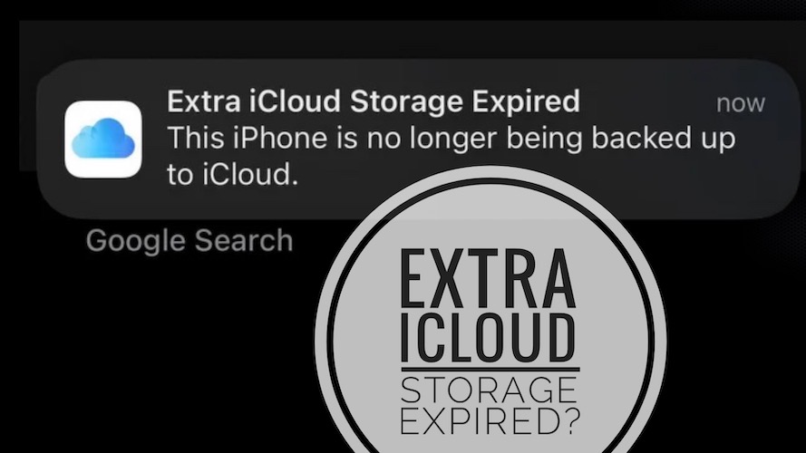extra icloud storage expired notification
