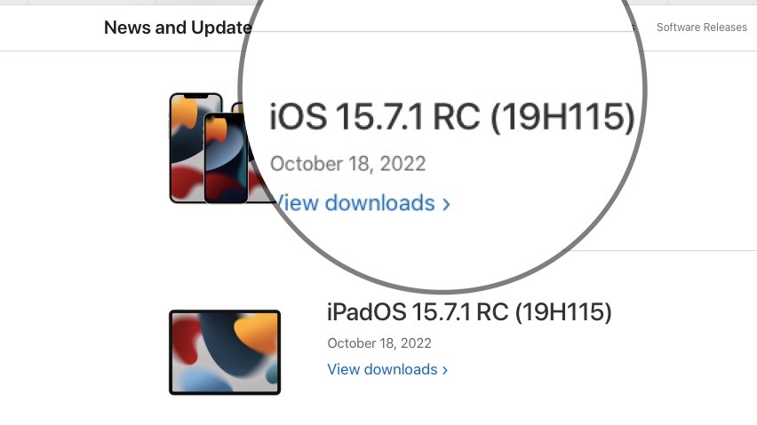 iOS 15.7.1 rc update
