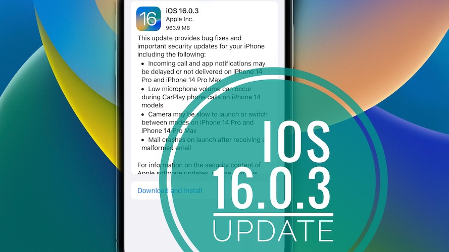 iOS 16.0.3 update