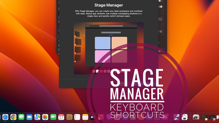 stage manager shortcuts