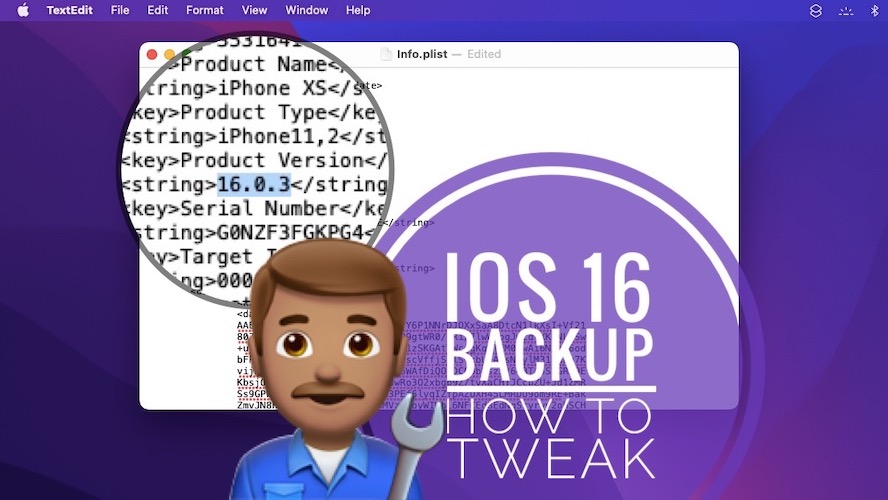 tweak iOS 16 backup for iOS 15