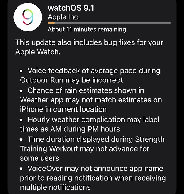 watchos 9.1 problems fixed