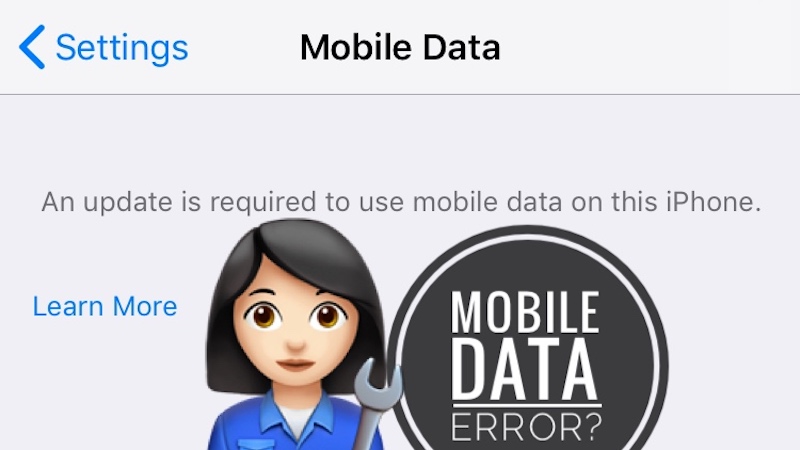 an update is required to use mobile data on this iphone ios 16