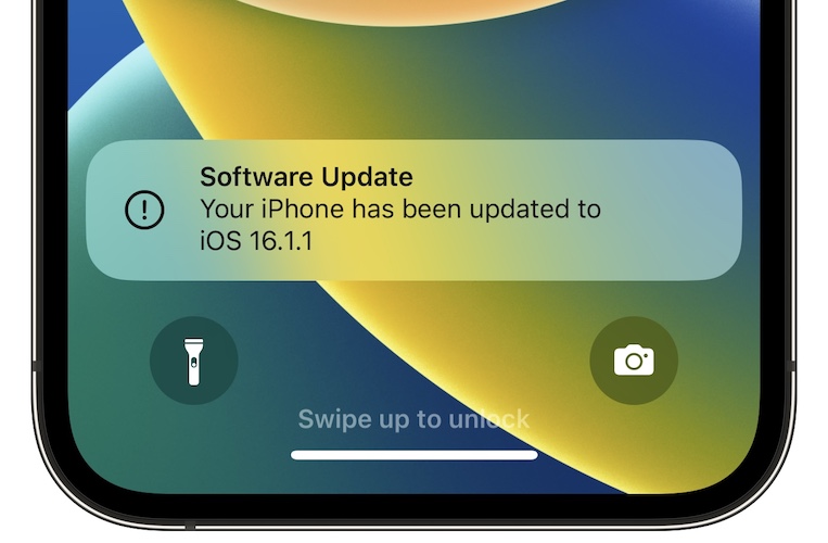 iOS 16.1.1 update completed