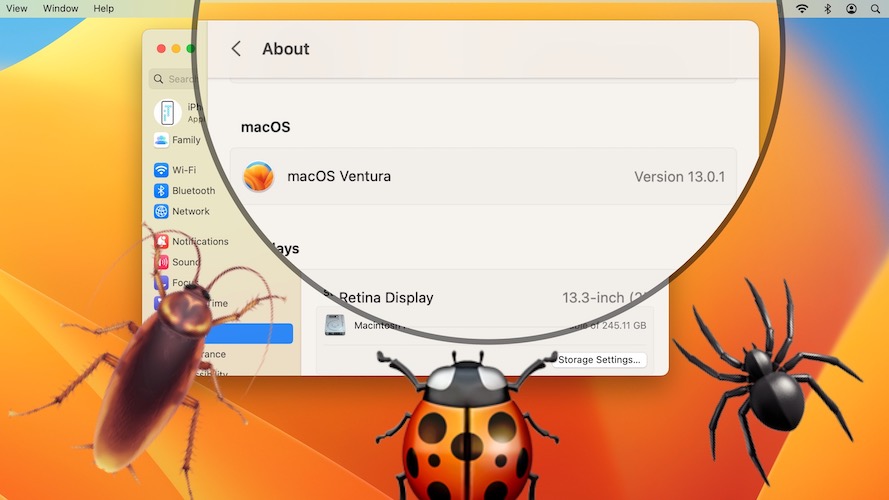 macOS Ventura 13.0.1 bugs