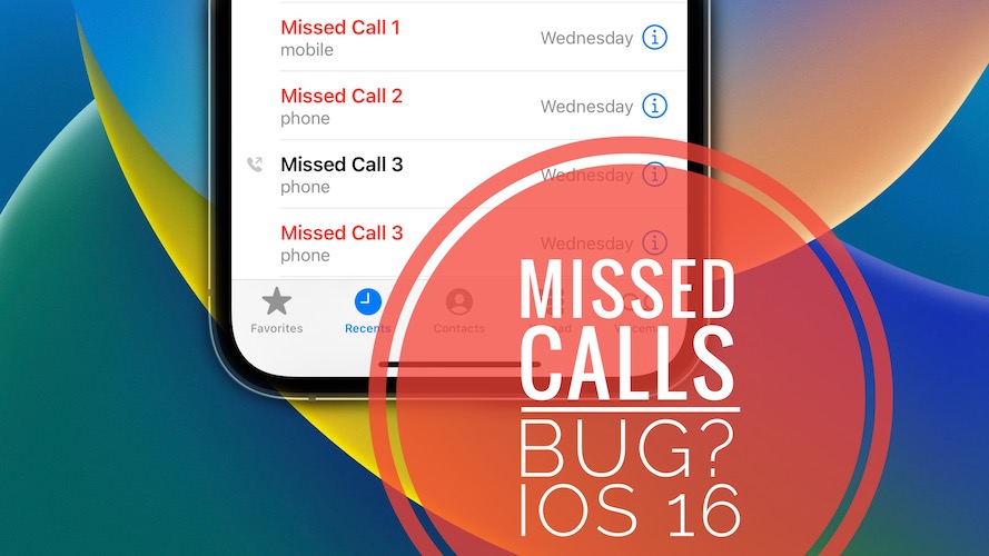 missed calls ios 16 bug