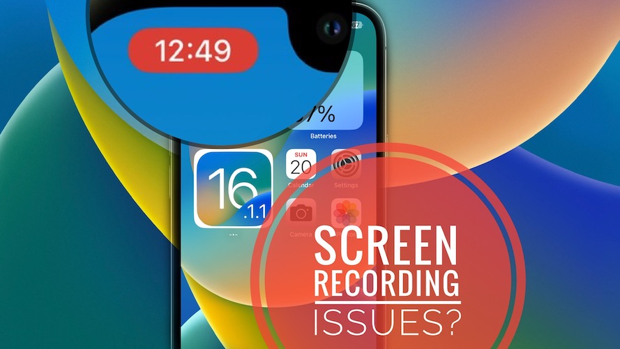 screen recording not working iOS 16