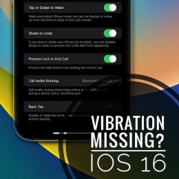 vibration not available iOS 16