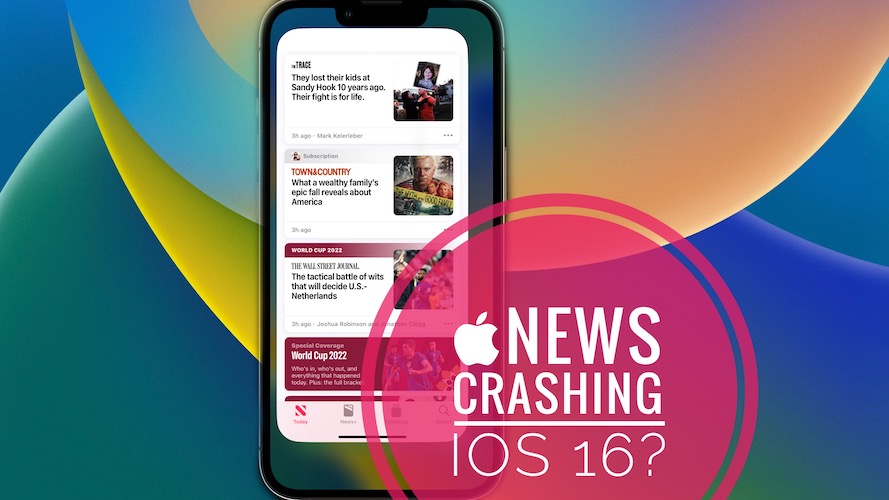 apple news crashing ios 16