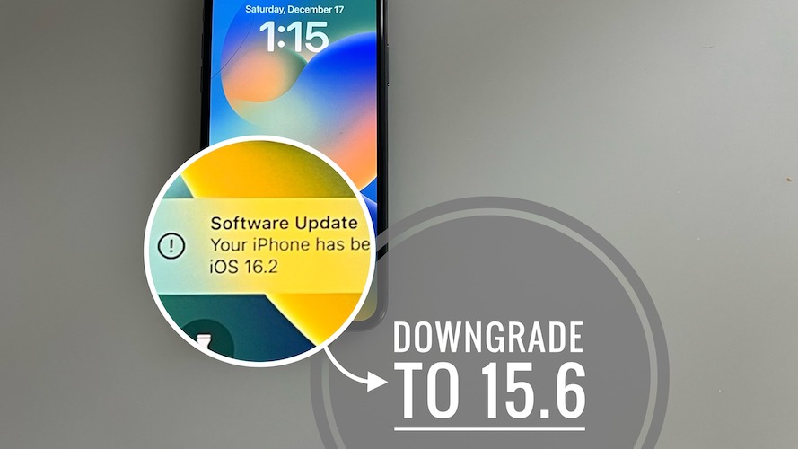 downgrade iOS 16.2 to 15