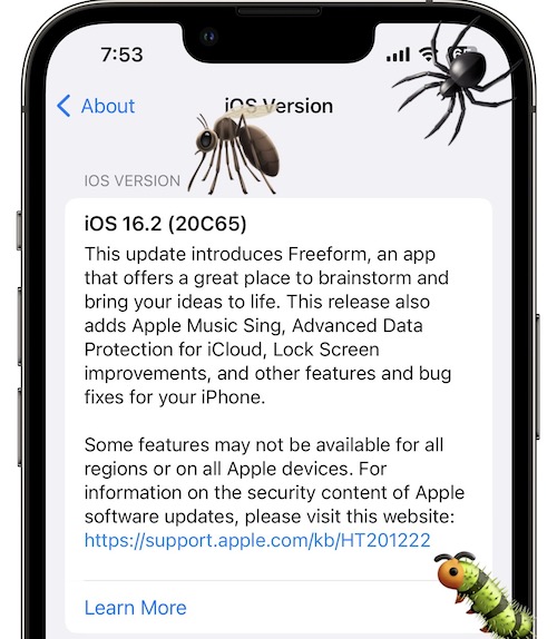 ios 16.2 bugs