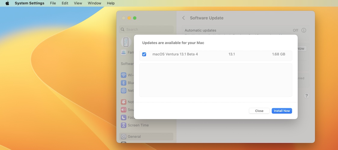 macos 13.1 beta 4 update