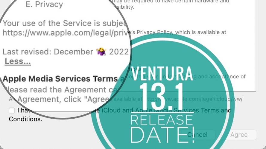 macos ventura 13.1 release date leaked