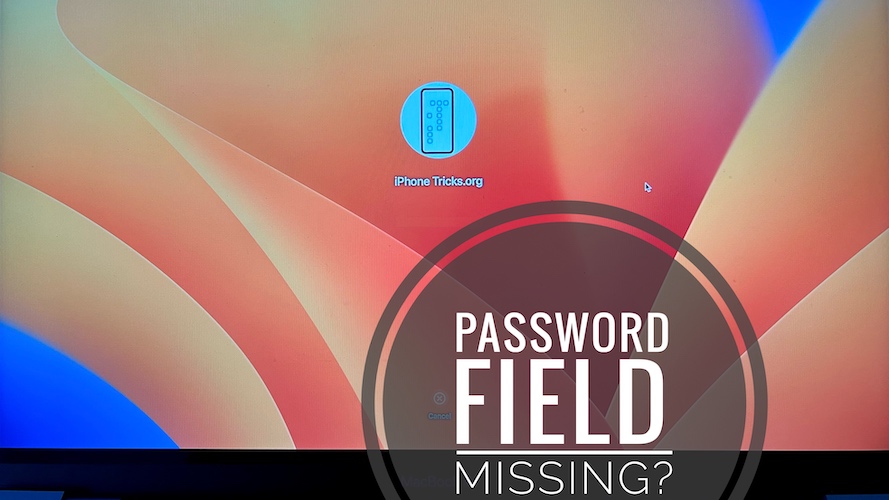 password box not available macOS Ventura