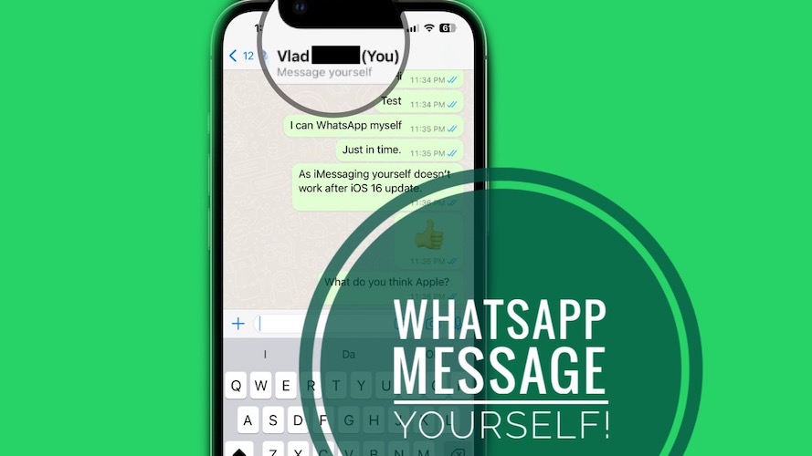 whatsapp message yourself on iphone