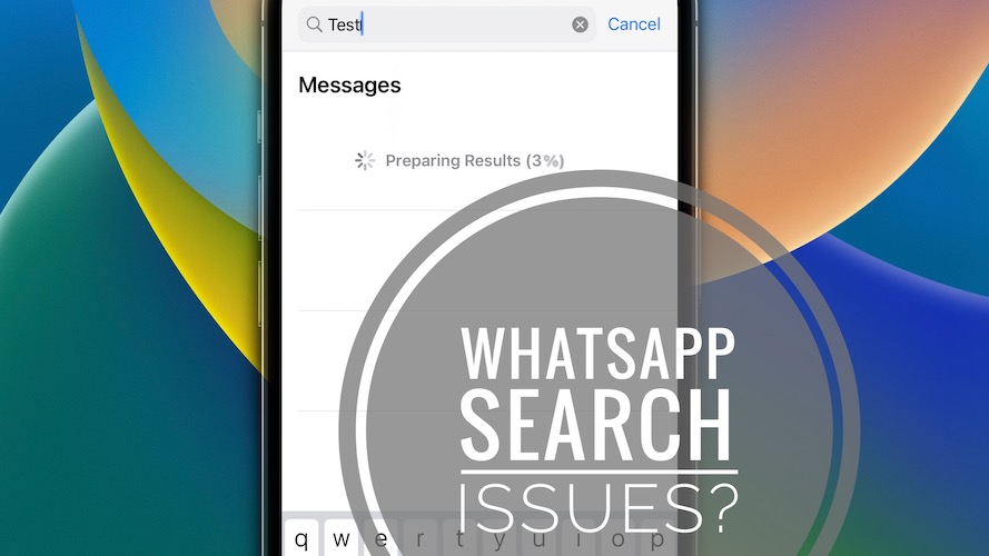 whatsapp search not working ios 16