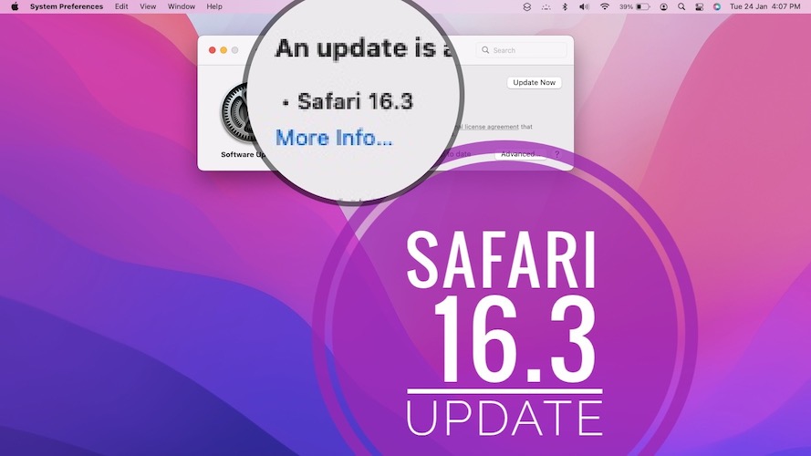 Safari 16.3 update