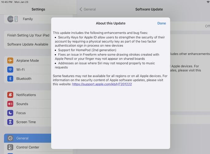 iPadOS 16.3 release notes