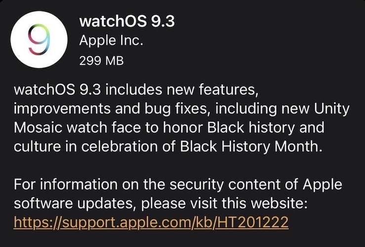 watchOS 9.3 release notes