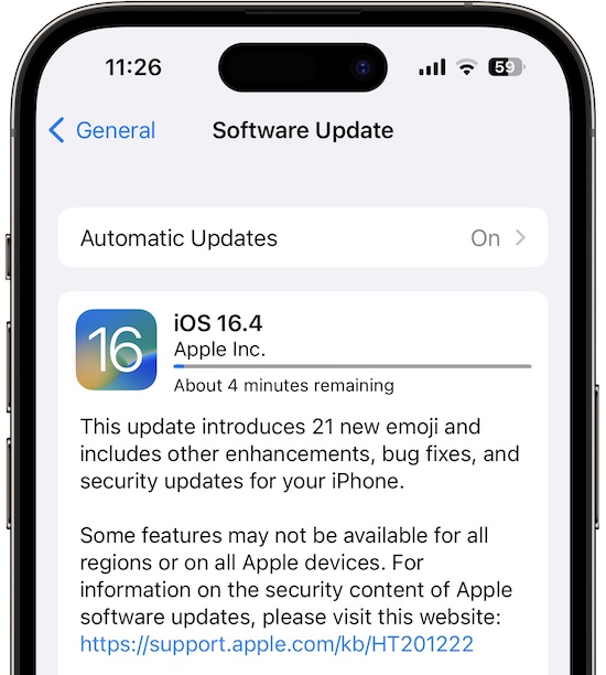 ios 16.4 updating