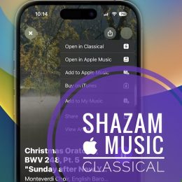 Shazam Apple Music Classical support