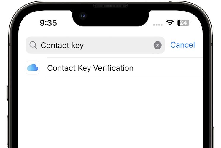 contact key verification ios 16.6
