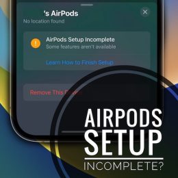 airpods setup incomplete error