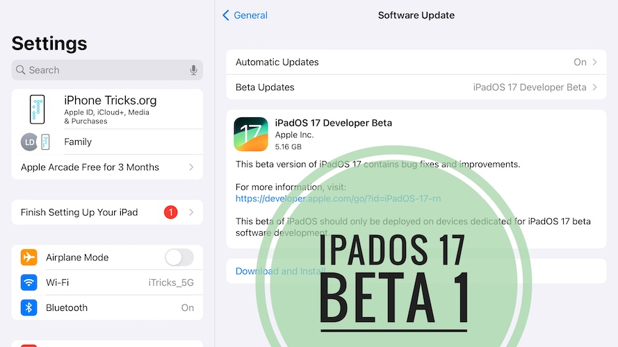 iPadOS 17 beta 1
