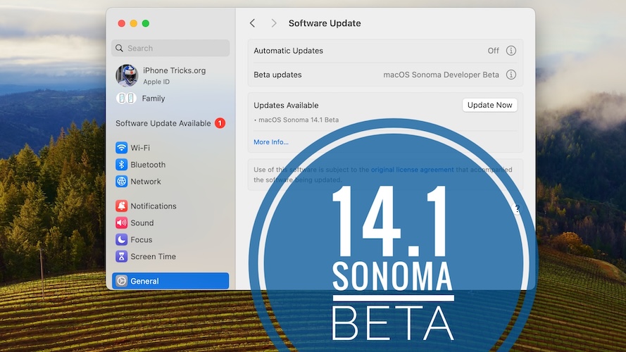 macOS 14.1 beta update