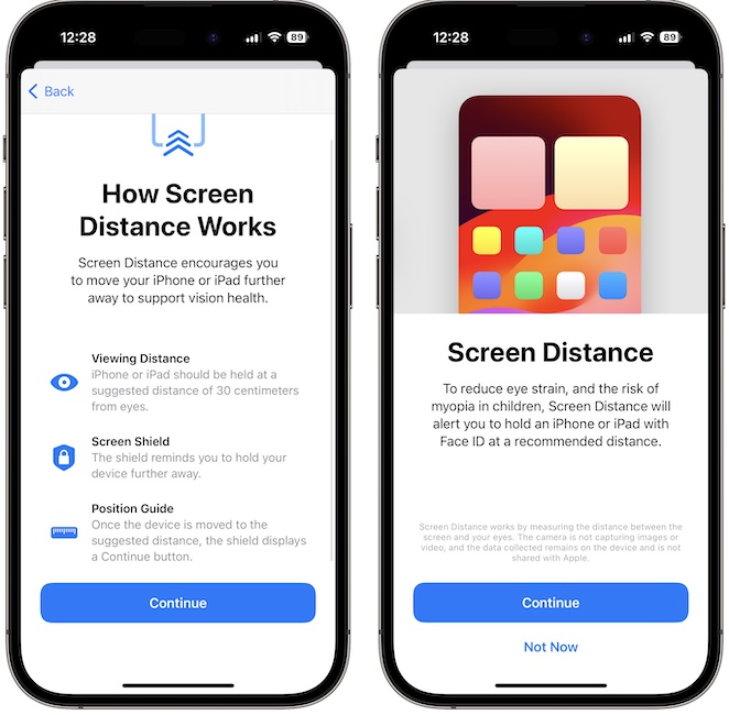 screen distance ios 17 feature