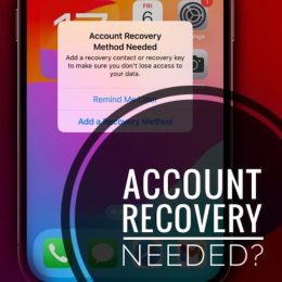 account recovery method needed iPhone error