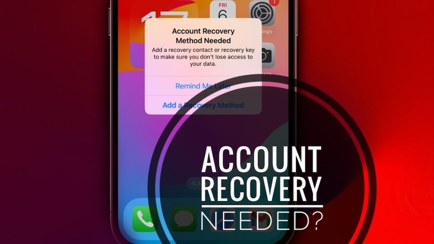 account recovery method needed iPhone error
