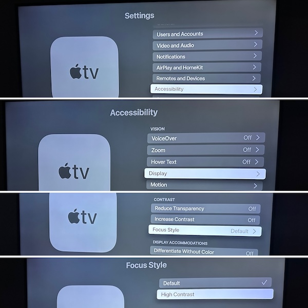 apple tv outline cursor how to