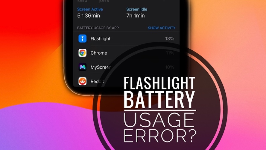 flashlight battery usage on iphone
