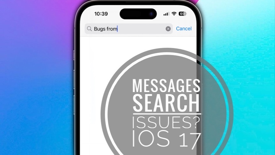 messages search not working ios 17